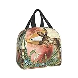 ZUNPNG Isolierte Lunchtaschen im Vintage-Stil mit französischem Osterhasen-Motiv, für Damen und Herren, wiederverwendbare Lunchtasche für Arbeit, Picknick, Strand