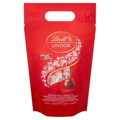 Lindt LINDOR bombones chocolate con leche - Aproximadamente 80 bolas, 1kg - bombón de chocolate con relleno de chocolate cremoso perfecto para compartir y regalar