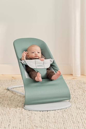 BabyBjörn Babywippe Balance Soft,Gewebt/Jersey, Graugrün/Grau