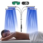 Solarium Für Zuhause,460NM&490NM Bräunungslampe mit solarium brille,60W Blaues Licht Bräunungslicht Solarium,Doppelte Halterung Gesichtsbräuner Solarium mit 432 Stück LEDs für Körper und Gesicht