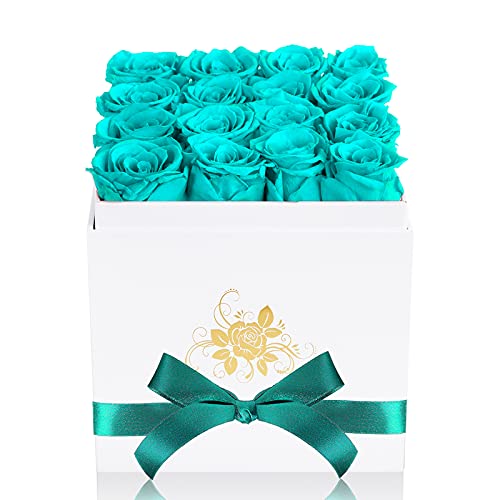 Product Image of the Perfectione Roses Luxury Preserved Roses in a Box, Forever Flowers for Delivery Prime, Mothers Day Valentines Day Gifts for Women Birthday Gifts (Robin Egg Blue)