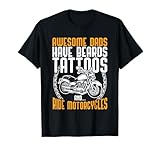 Tattooed Dad Motorcycle Fathers Day Gift Funny Tattoo T-Shirt