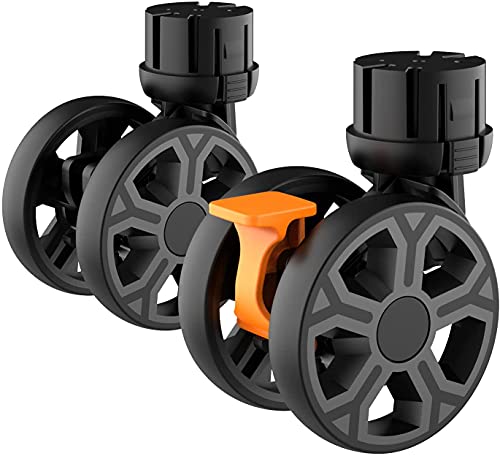 Ruedas de repuesto de goma combustibles para carrito de la compra portátil, ruedas universales para carro plegable, color negro (paquete de 2)