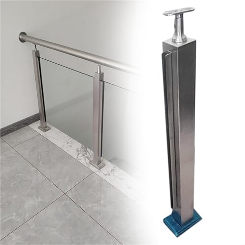Postes de barandilla de acero inoxidable cuadrados de 80 cm 2