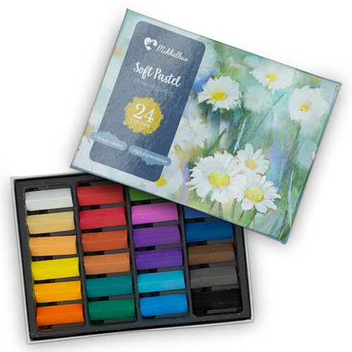 Mikkelhus Soft Pastellkreide – 24 Farben Set – Intens...