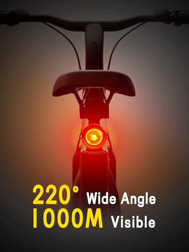 Esaytool Variable Brightness Bike Tail Light, Brake Sensing Bicycle Rear Light, 800 mAh USB-C Rechargeable, 4 Lighting Modes, IPX6 Waterproof, Auto On/Off, Seatpost Mount Taillight - image 2