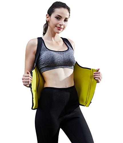 Bakerdani Womens Fashionable Weight- Loss Fat- Burning Corset Vest with Zipper in Front