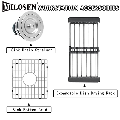 Milosen White Bar Sink,Rv Kitchen Sink, Small Bar Sink 13 * 15 Inch, Undermount Bar Sink, Wet Bar Prep Sink Single Bowl #TOP2