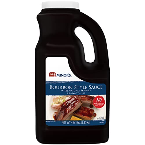 Minor’s BBQ Sauce, Bourbon Style Sauce, Savory Southern Blend of Molasses and Onion, 4 lb 15 oz Bulk Bottle (Packaging May Vary)