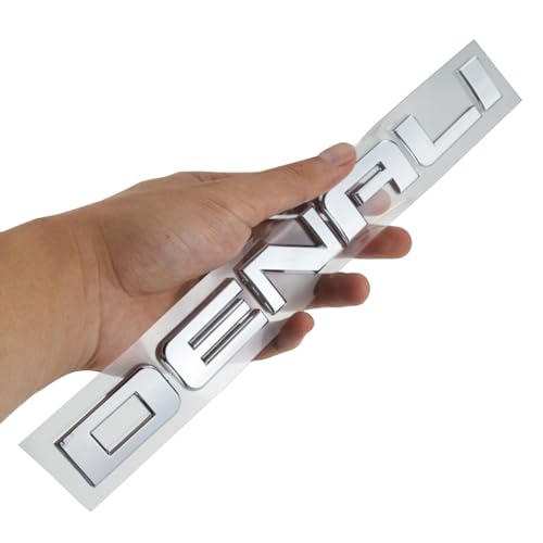 Image of Door Fender Tailgate Nameplate Emblems 3D Badge Logo Letters Compatible with 2007-2016 Denali 2PC (Chrome)