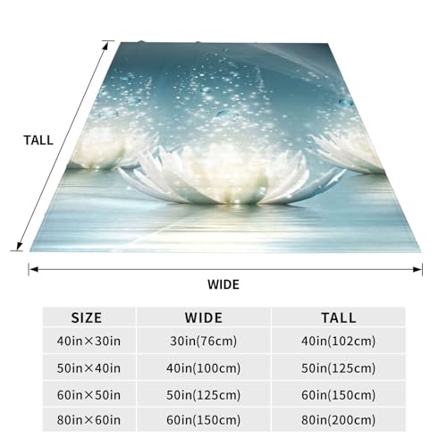Couverture polaire lotus blanc pour lit et canapé plaid doux - 5