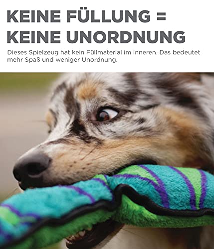 Outward Hound Kyjen 32067 Invincibles Plüschschlange ohne Füllung Strapazierfähige Hundespielzeuge Quietschspielzeug mit 3 Quietschelementen, Größe S