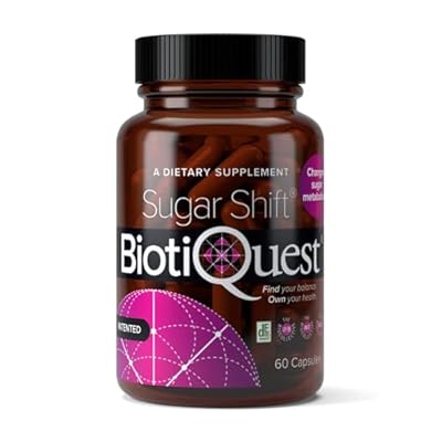 BiotiQuest Sugar Shift Probiotic | Helps Decrease Sugar & Carb Cravings and Supports Digestive Balance | 22 Billion CFU | Non-GMO, Gluten-Free, Vegan | 60 Servings