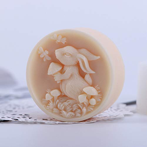 Molde de conejo 3D de silicona para hacer velas hechas a mano y jabón 4