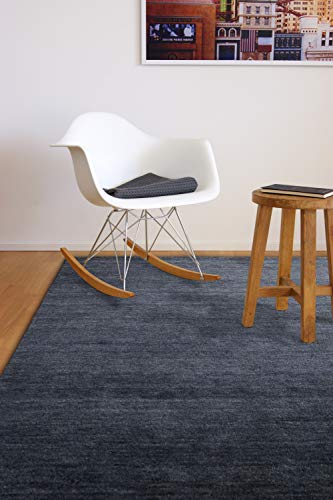 floor factory Gabbeh Teppich Karma anthrazit grau 140x200 cm - handgefertigt aus 100% Schurwolle