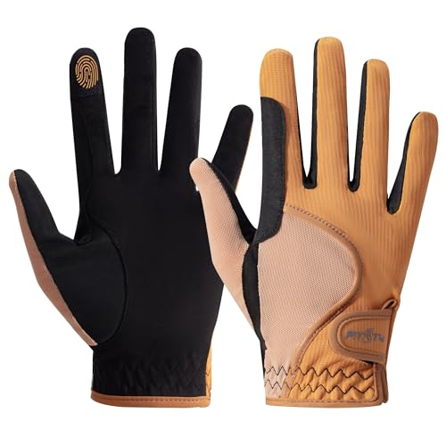 FitsT4 Sports Reithandschuhe Kinder Sommer Atmungsaktiv Mädchen Handschuhe Grip rutschfest Reiten Jungen mit Touchscreen-Design für Reitsport Sports