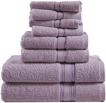 5 Piece Beige Bath Towel Set, 100% Combed Cotton Towels, Shower Towel, 600 GSM Luxury Bath Towels, Plush and Absorbent Bathroom Towel Set, (1 Bath Towel 2 Hand Towels 2 Washcloths) - Beige