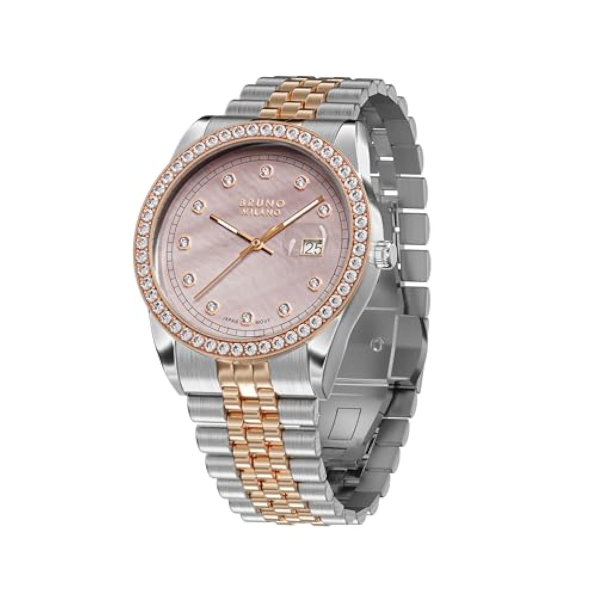 Women's Sophisticated Watch with Diamonds and Stone Dial