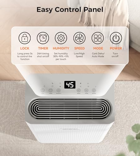 2500 Sq.Ft Max 32 Pints Dehumidifier for Basement with Drain Hose - Image 3