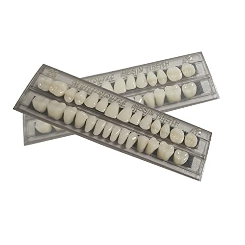 Ceonam 56 Pcs False Teeth Dental Complete Acrylic Resin Denture Teeth, 2 Set Whole Teeth Synthetic Polymer Denture Tooth, 23 Shade A2 Upper + Lower Dental Materials thumb #1