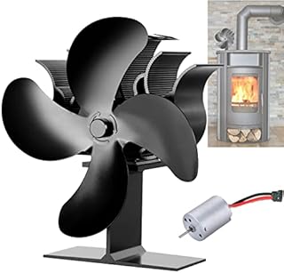 Wood Stove Fan 4 Blades Silent Operation Wood/Log Burner/Fireplace- Color Black