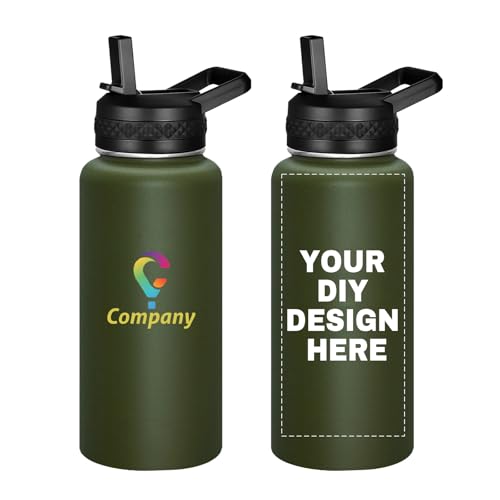 SMLIXE Personalized Custom Water Bottle with Text Photo Print in