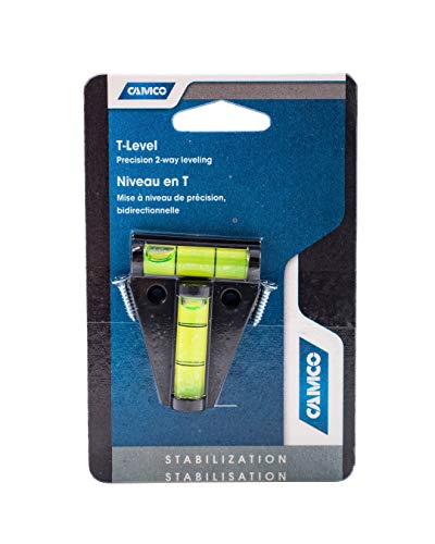 Camco Rv T Level | Assists You In Leveling Your Rv | For Front-To-Back And Side-To-Side Leveling | Screw-Mounted (25543), Green,Black #TOP4