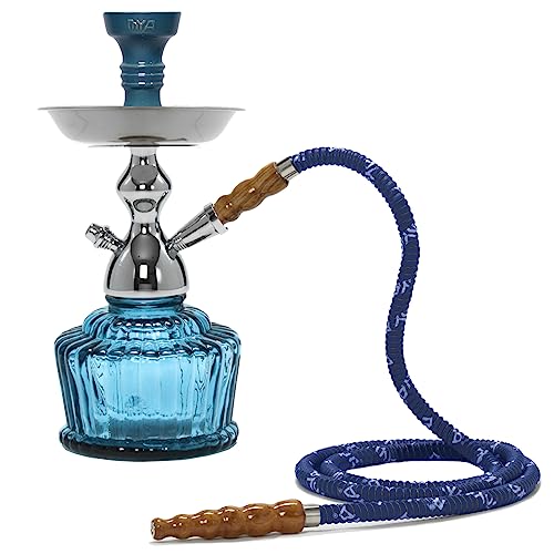 MYA Portable Hookah - Complete with Cage One Hose - 14 Shisha Pipe for Travel - Best Personal Set