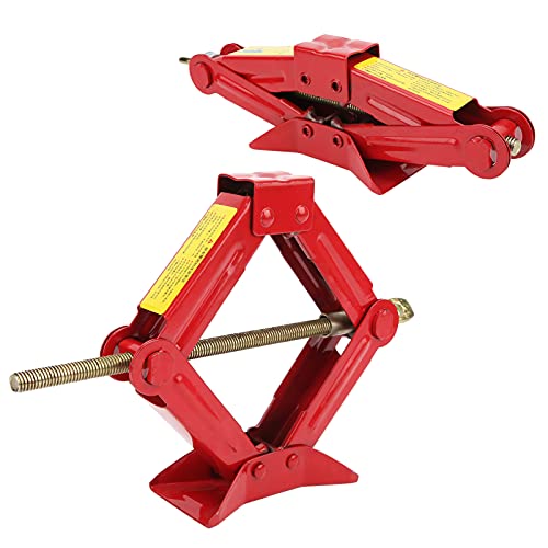 Image of Scissor Jack, 0.5-2 Ton Capacity Professional Saving Strength Design Portable Scissor Jack, Expandable Height Range 3.14-17.3in Stable Car Jack for Trunk Tire Car