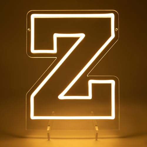 Image of Light Up Letters Z, Led Marquee Letter Lights Neon Sign, 13.9 inch Height Decorative Lighted Alphabet Number, Battery /USB Powered Led Letters Lights for Wedding, Birthday, Party, Christmas or Home Decor