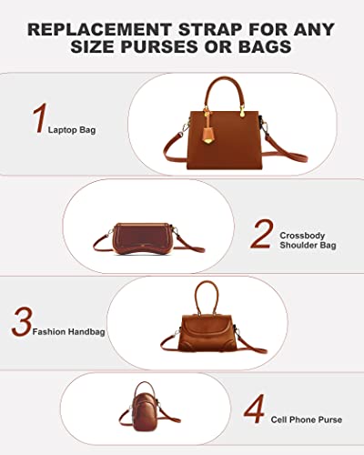 image for SEAVILIA Genuine Leather Purse Strap Replacement Crossbody Adjustable 