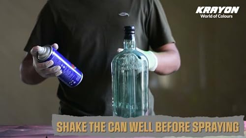 Image of BANNA Krayon Ivory Acrylic Spray Paint 400 ml | Quick Dry Rust-Resistant Multi Surface Aerosol Spray Paint for Metal, Wood, Plastic, Glass, Furniture & DIY Projects