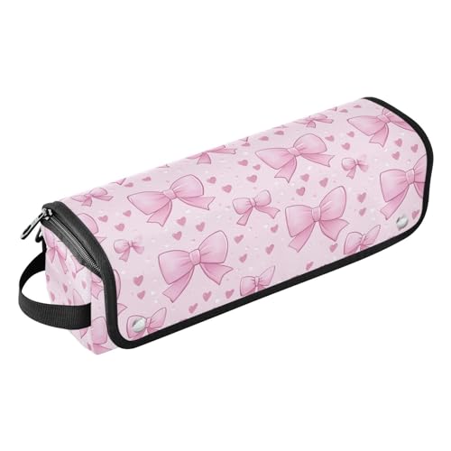Bolsa organizadora de viaje para herramientas de cabello Bows Polka Dot Marble, resistente al calor, incluye tapete para planchas y tenazas miniatura 1