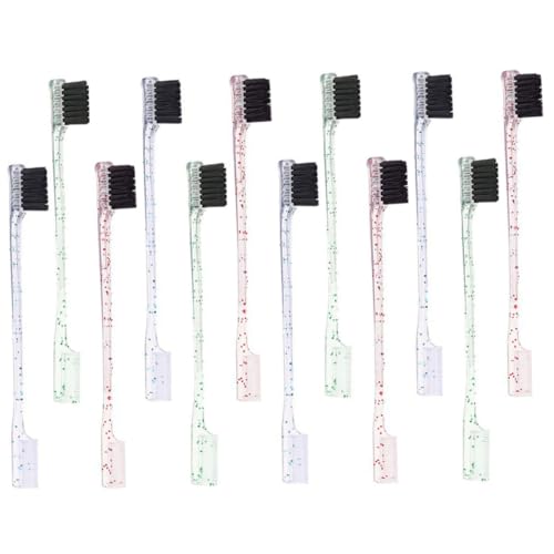 BELLIFFY Long-lasting Eyebrow Brush 12pcs Dual Tip Set Shape Comb Brows Compact Portable Makeup Tool