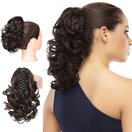 25cm Wavy Claw Clip on Ponytail Hair Extensions
