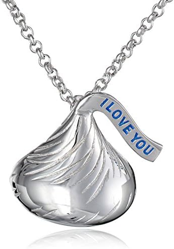 Hershey Jewelry Sterling Silver Medium Flat Back Shaped "I Love You" Pendant