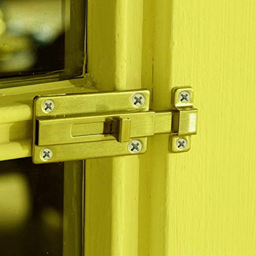 2 Pack 4 Inches Door Bolt Tower Bolt Heavy Duty Sliding Lock Stainless Steel Flat Slide Safety Door Barrel Bolt Lock Tower Bolt Padlock with 12 Screws for Securing Bathroom Toilet Internal Doors Gate