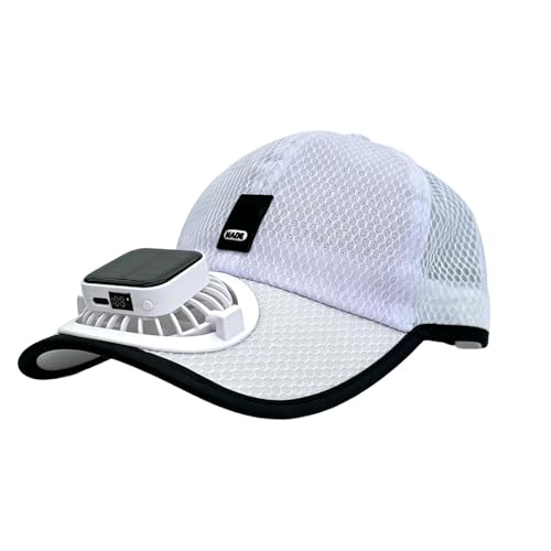 Chapeau ventilateur solaire à large bord avec vitesse réglable pour extérieur