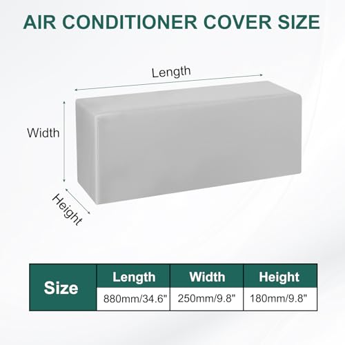 Cubierta de cuero para aire acondicionado split PATIKIL gris texturizado 34.6" 3