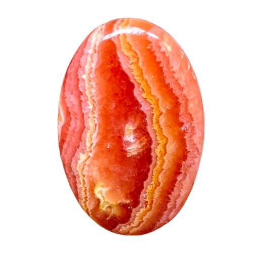 Rhodochrosite naturelle 34x22x4mm cabochon de forme ovale pour création de bijoux