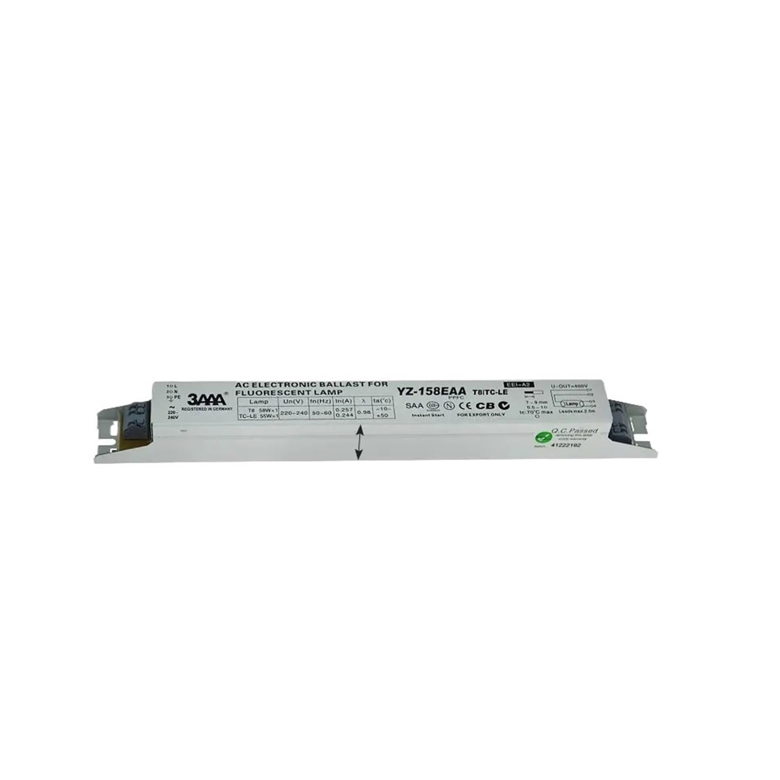 Mama's Pearl Yz-158Eaa 220~240V Yz-258Eaa T8/Tc-Le 2 * 58W 2 * 55W T8 Electronic Ballast For T8 Fluorescent Lamp Advertising Light Box Rectifier Ballasts(Yz-158Eaa)