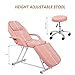 OmySalon Massage Salon Tattoo Chair Esthetician Bed with Upgraded Hydraulic Stool,Multi-Purpose 3-Section Facial Bed Table, Adjustable Beauty Barber Spa Beauty Equipment, Pink
