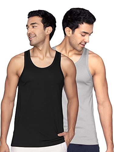 Image of XYXX Men's Cotton Modal Round Neck Vest | Antimicrobial, Breathable, Soft & Comfortable Man's Inner, Ultralight Baniyan for Man (Pack of 2)