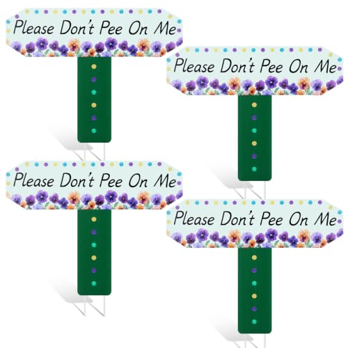 2 Pieces No Dog Pee Sign 11.5 9 Inch No Pooping Dog Sign No Puppy Urine Signages Please Dont Pee on Me Signage Double Sided Yard Stake for Curbing Pets Poop Outdoor Yard Lawn Patio Garden Signs