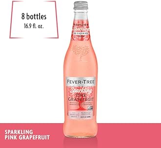 Fever-Tree Sparkling Pink Grapefruit - Premium Quality Mixer - Refreshing Beverage for Cocktails & Mocktails. Naturally Sourced Ingredients, No Artificial Sweeteners or Colors - 16.9 Fl Oz Bottles - Pack of 8