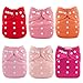 Alva Baby 6pcs Pack Washable Cloth Diaper with 2 Inserts Each (Neutral Color) 6BMN
