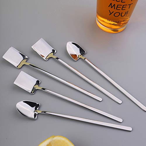 Colheres de café de aço inoxidável para sobremesa, 4 peças, da Hemoton, colheres de café, colheres d