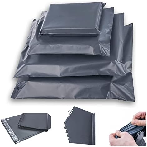 100 Mixed Grey Mailing Bags Poly Postal Self Seal 4 Sizes 25 From Each