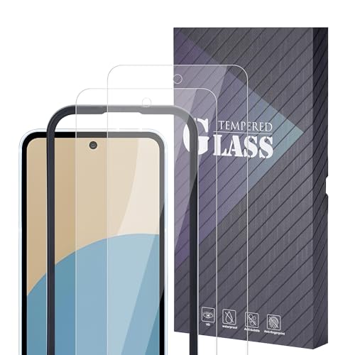 Aquos sense 9 SH-53E ガラスフィルム (2枚セット) 平面保護 指紋認証 sense9 液晶保護フィルム 指紋防止 硬度9H 高透過率 + ガイド枠 気泡なし ラウンドエッジ加工 簡単貼り付け (AQUOS sense9)