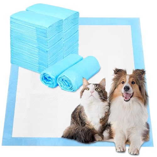 40 Stück Welpenunterlagen 60x60cm, Welpen Unterlagen, Pinkelmatte für Hunde Unterlagen PIPI Matten für Hunde, Puppy Pads, Super saugfähige Trainingspads Trainingsunterlagen Hundeklo Haustier